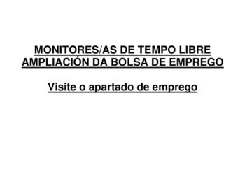 monitores as tempo libre ampliacin bolsa emprego